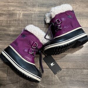 Sorel NWT YOOT PAC Nylon Children's Waterproof Boot in Dark Plum size 10